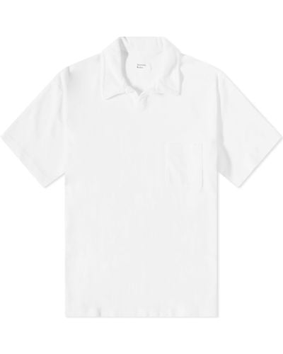 Universal Works Terry Fleece Vacation Polo Shirt - White