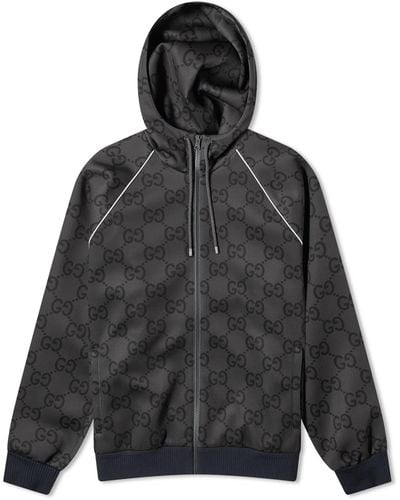 Gucci Light Neoprene Jumbo Gg Hooded Jacket - Black