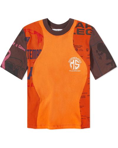 Marine Serre Regenerated Graphic Patchwork T-Shirt - Orange