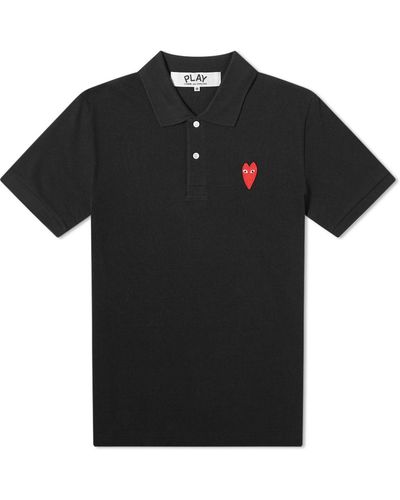 COMME DES GARÇONS PLAY Large Heart Polo Shirt - Black