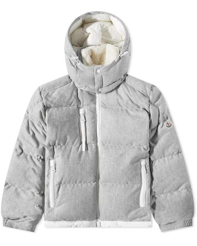 Moncler Tarentaise Sherpa Lined Flannel Down Jacket - Grey