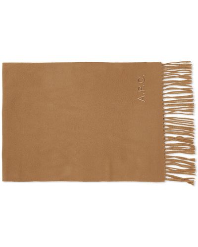 A.P.C. Ambroise Embroidered Scarf - Natural