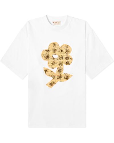 Marni Flower Word Puzzle T-Shirt - White