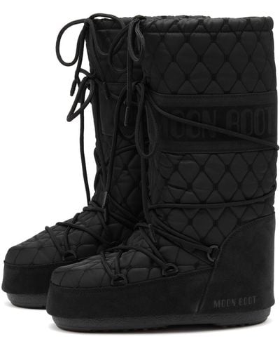 Moon Boot Icon Quilted Boots - Black
