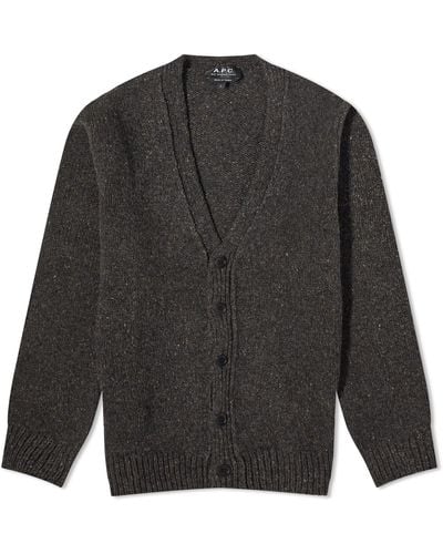 A.P.C. Theophile Donegal Cardigan - Grey