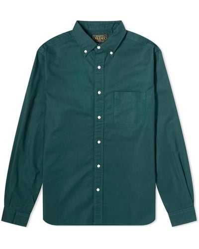 Beams Plus Button Down Solid Oxford - Green