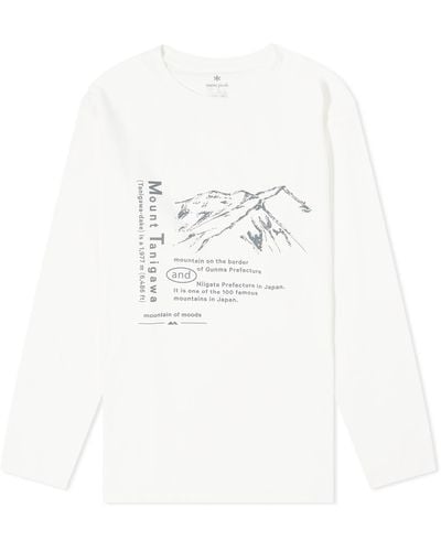 Snow Peak X Mountain Of Moods Mt.Tanigawa Long Sleeve T-Shir - White