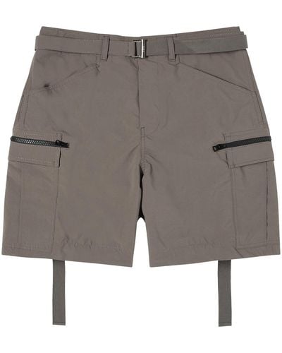Sacai Matte Taffeta Cargo Shorts - Grey