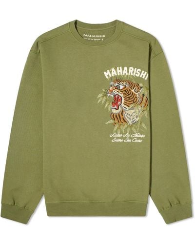 Maharishi Maha Tiger Embroidered Sweatshirt - Green