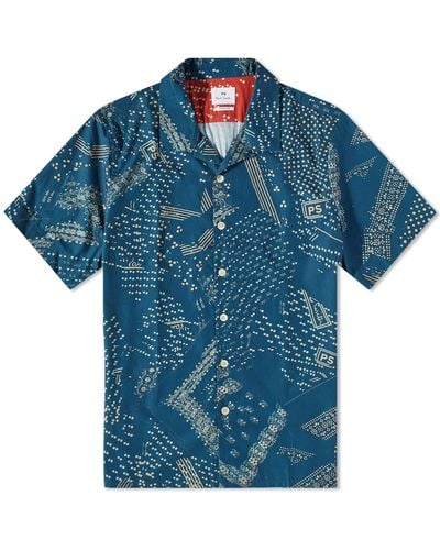 Blue bandana supreme short sleeve button down online