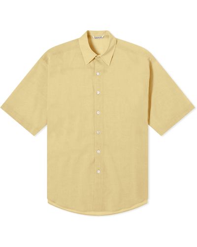 AURALEE Finx Short Sleeve Shirt - Yellow
