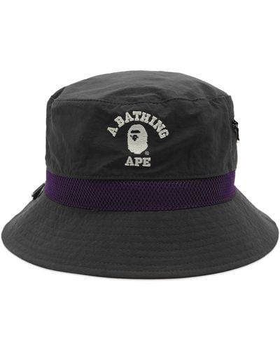 A Bathing Ape Colour Blocking Bucket Hat - Black