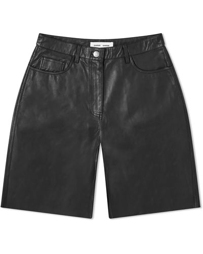Samsøe & Samsøe Sashelly Leather Shorts - Black