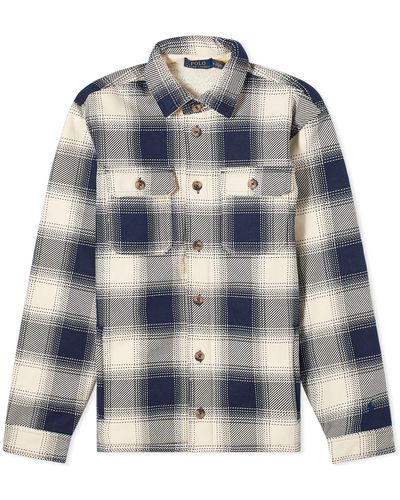 Polo Ralph Lauren Quilted Plaid Overshirt - Blue