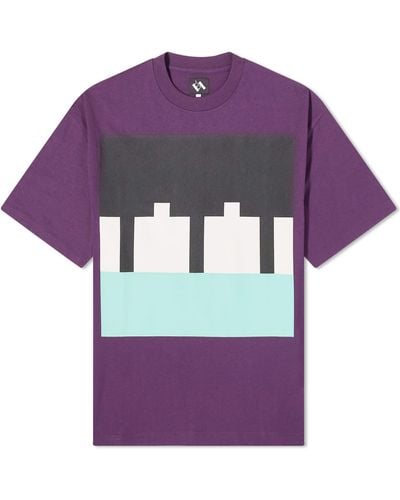 The Trilogy Tapes Block T-Shirt - Purple