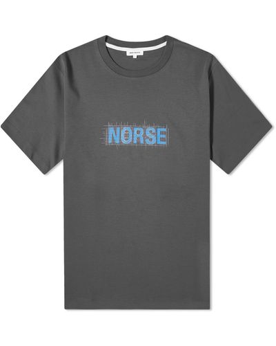 Norse Projects Jakob Organic Interlock Grid Print T-Shirt - Gray