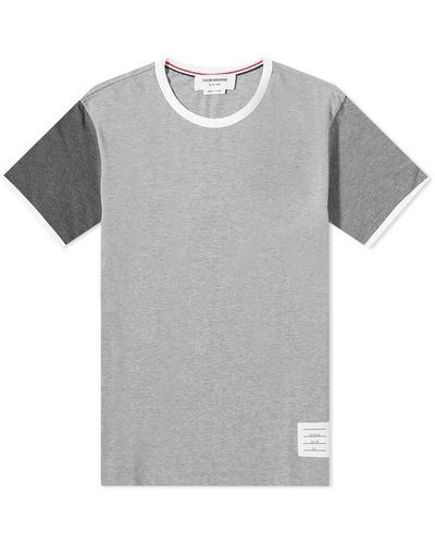 Thom Browne Contrast Sleeve Ringer T-Shirt - Grey