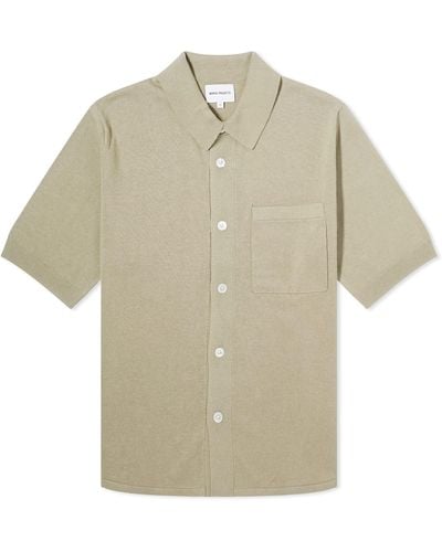 Norse Projects Rollo Cotton Linen Short Sleeve Shirt - Natural