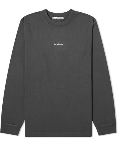 Acne Studios Erwin Long Sleeve Stamp T-Shirt - Black