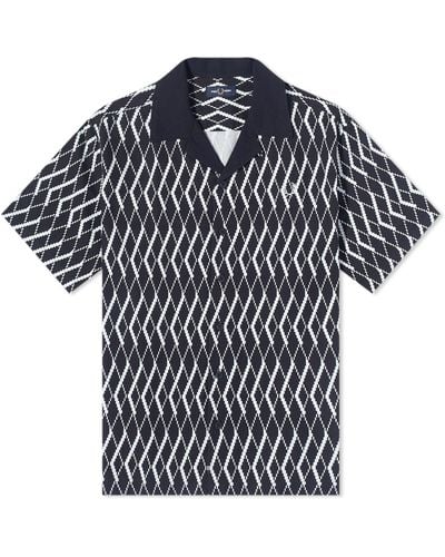 Fred Perry Argyle Print Vacation Shirt - Black