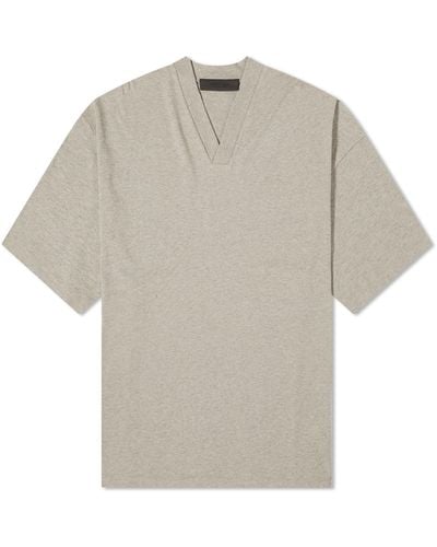 Fear Of God Spring Logo V-Neck T-Shirt - Grey