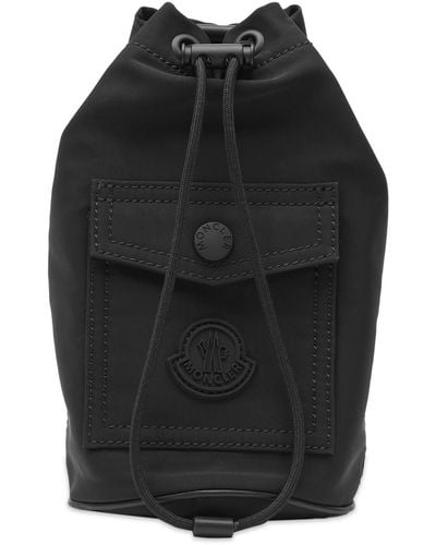 Moncler Mini Drawstring Pouch Bag - Black