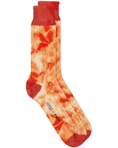 YMC Tie Dye Socks - Orange