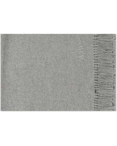 A.P.C. Ambroise Embroidered Scarf Heather - Gray