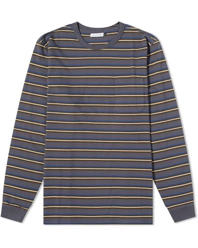 Pop Trading Co. Long Sleeve Stripe T-Shirt - Blue