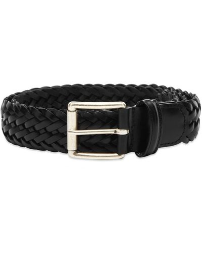 Anderson's Woven Leather Belt - Black