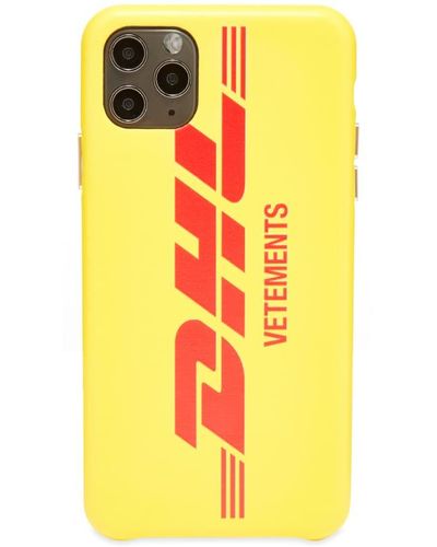 Vetements Dhl Logo Iphone 11 Pro Max Case - Yellow