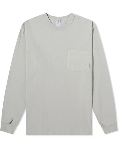 Velva Sheen Long Sleeve Heavyweight Pocket T-Shirt - Gray