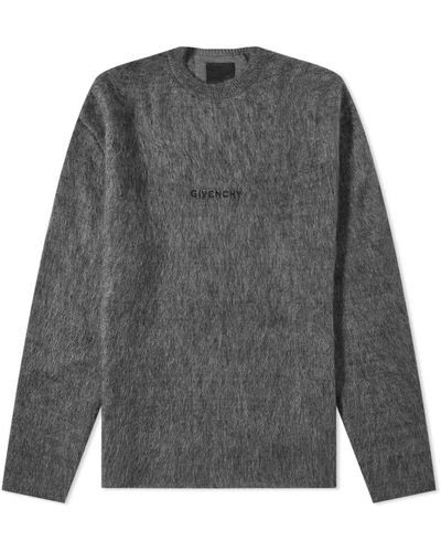 Givenchy Bart Dog Mohair Crew Knit - Gray