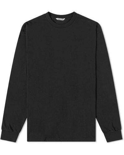 AURALEE Long Sleeve Seamless T-Shirt - Black