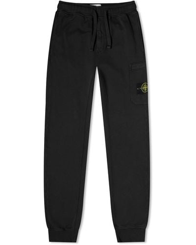 Stone Island Garment Dyed Pocket Sweat Pants - Black