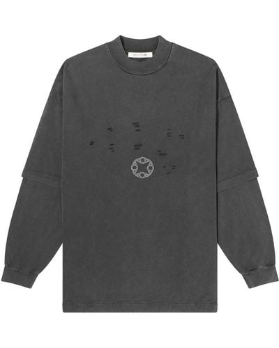 1017 ALYX 9SM Double Sleeve Laser Cut Logo T-Shirt - Gray