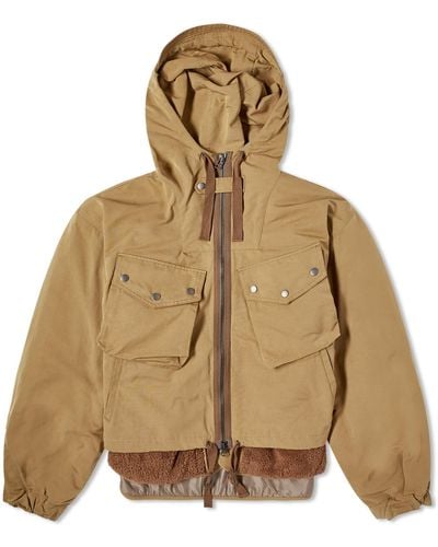 FRIZMWORKS Smock Hooded Lined Parka Jacket - Natural