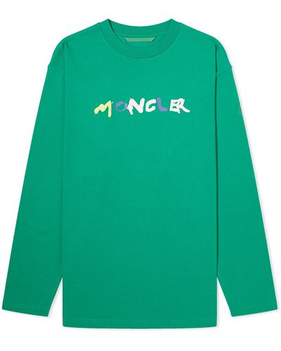 Moncler Logo Long Sleeve T-Shirt - Green