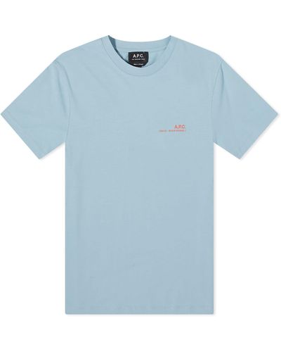 A.P.C. Item Logo T-Shirt - Blue