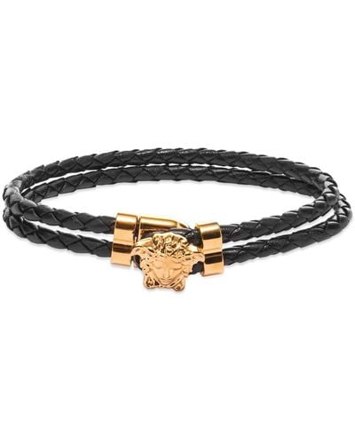 Versace La Medusa Leather Bracelet - Black