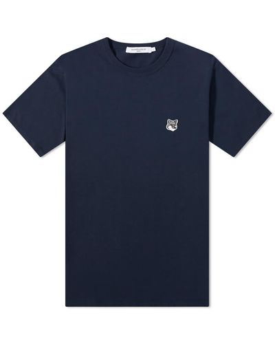 Maison Kitsuné Fox Head Patch Classic T-Shirt - Blue