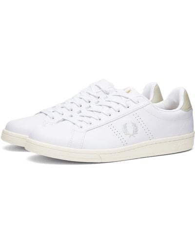 Fred Perry Authentic B721 Leather Trainers White And Ight Oyster