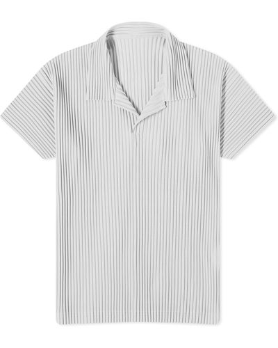 Homme Plissé Issey Miyake Pleated Polo Shirt - White