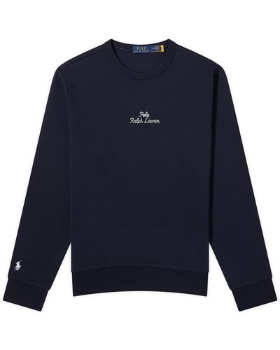 Polo Ralph Lauren Chain Stitch Logo Crew Sweatshirt - Blue
