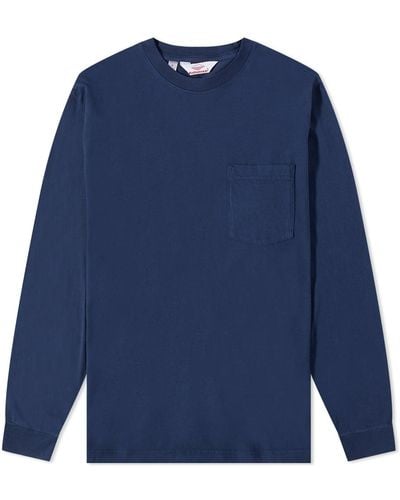 Battenwear Long Sleeve Pocket T-Shirt - Blue