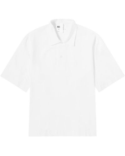 MHL by Margaret Howell Offset Plackett Polo Shirt - White