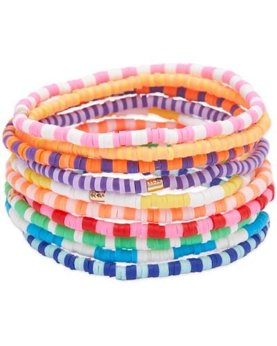 Roxanne Assoulin Technicolour Stripe Bracelets Set - Red
