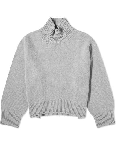 PANGAIA Recycled Cashmere Knit Chunky Turtleneck Sweater - Gray