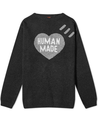 Human Made Heart Knit Sweater - Gray