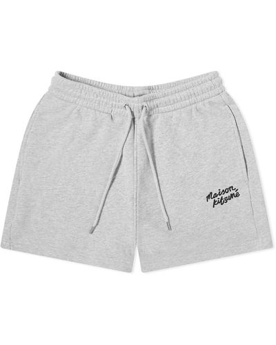 Maison Kitsuné Handwriting Logo Regular Jog Shorts - Grey